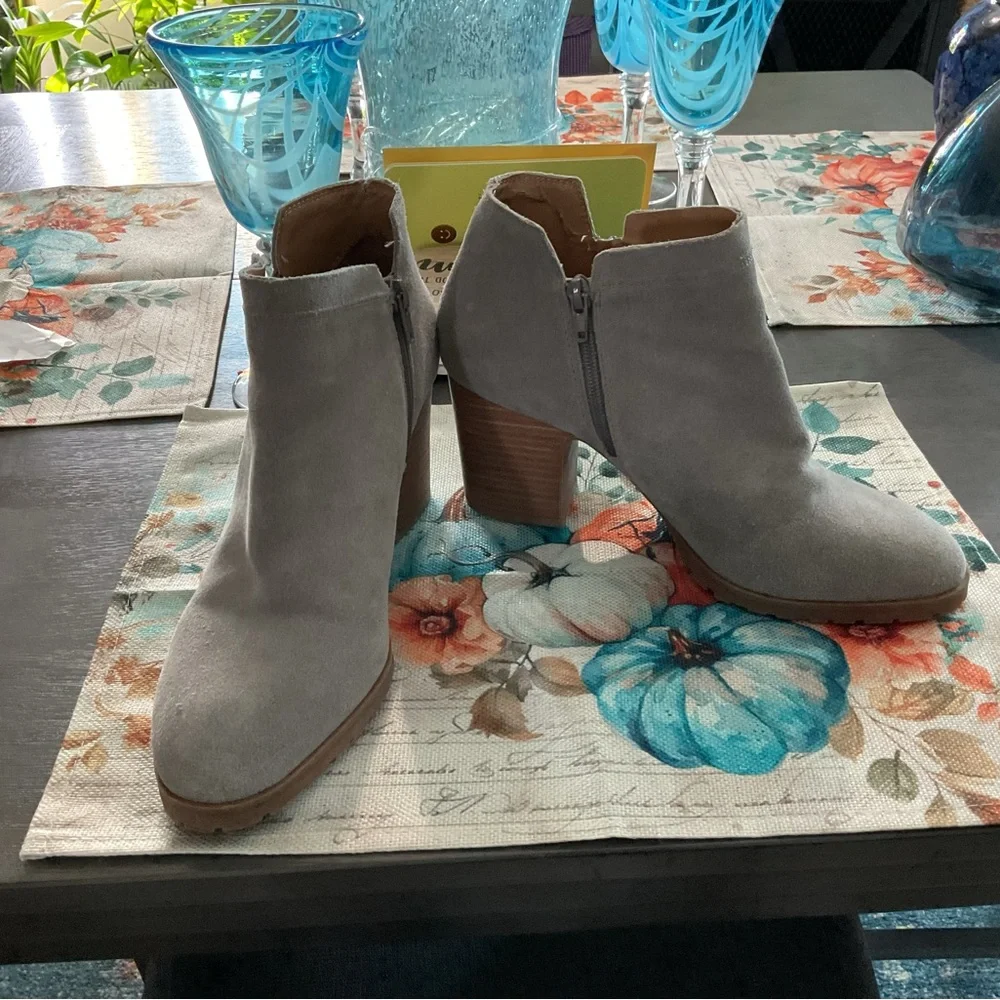 Lucky Brand Suede Heeled Boots - Picture 1 of 5